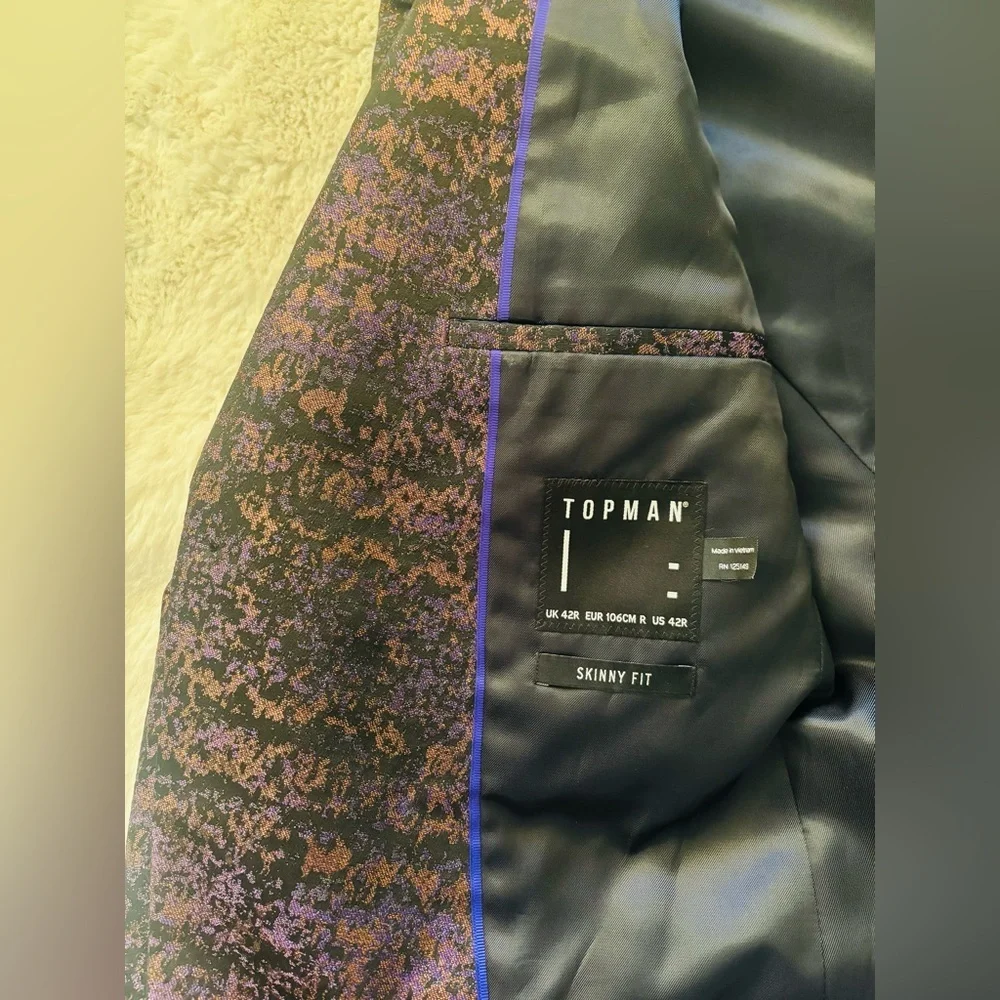 NWOT Topman Purple Shimmer Suit Set Size 42R